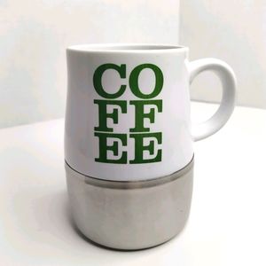 Starbucks 'Cofffee' Stainless & Ceramic Mug 14oz